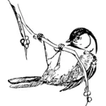 וקטור תמונה של ציפור השחור הכתיר